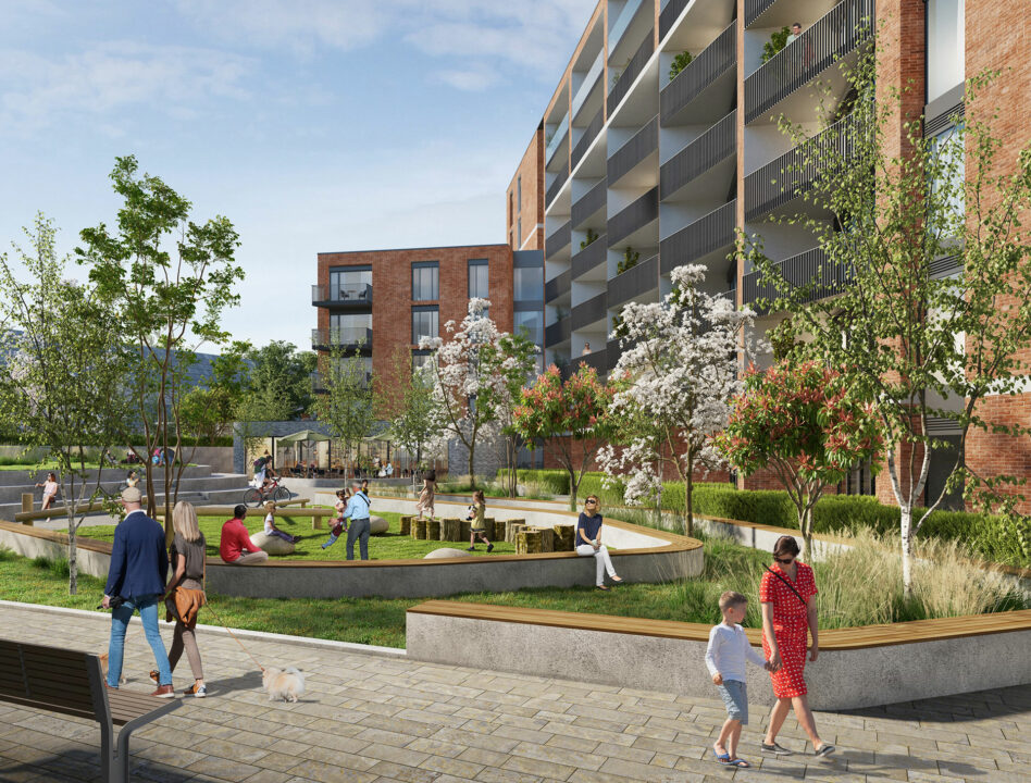 CGI of the courtyard included in the Phase 3 Application